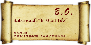 Babincsák Otelló névjegykártya
